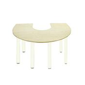 Horse Shoe Preschool Table 1200x1800x500mm White Steel Legs