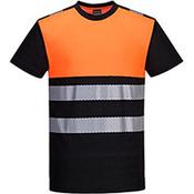 Portwest PW311 PW3 T-Shirt Class 1 Black &amp; Orange Medium image
