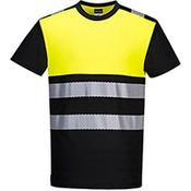 Portwest PW311 PW3 T-Shirt Class 1 Black &amp; Yellow Small