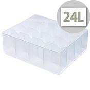 StoreStack Large Tray Clear With Fixed Dividers That Create 16 Compartments. Ideal for Hospitals, Offices, Warehouses, Homes, Schools, Paramedics &amp; More. image