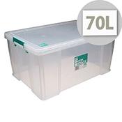 StoreStack 70 Litre Storage Box Clear W660xD450 xH320mm RB90126 image