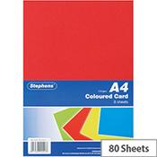 Stephens A4 Card 8 Sheets Assorted Pack of 10 RS242451
