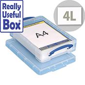 Really Useful 4 Litre Box for A4 Paper Clear 395x255x80mm image