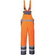 Portwest S488 Contrast Bib &amp; Brace Overall Orange &amp; Navy Medium