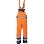 Portwest S489 Contrast Bib &amp; Brace Overall Lined Orange Medium image