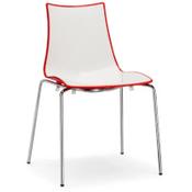 Zebra Bicolore Chrome Leg High Gloss Stacking Canteen Chair White/Red