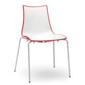 Zebra Bicolore White Leg Outdoor High Gloss Stacking Chair White/Red image