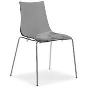 Zebra Antishock Chrome Leg Canteen &amp; Breakout Stacking Chair Translucent Smoked Grey