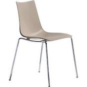 Zebra Technopolymer Chrome Leg Canteen &amp; Breakout Stacking Chair Dove Grey image