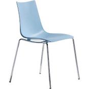 Zebra Technopolymer Chrome Leg Canteen &amp; Breakout Stacking Chair Light Blue