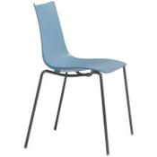 Zebra Technopolymer Outdoor Stacking Chair with Anthracite Coated Leg Light Blue image