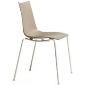 Zebra Technopolymer Outdoor Stacking Chair with Linen Coated Leg Dove Grey