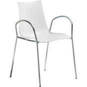 Zebra Technopolymer Canteen &amp; Breakout Chrome Leg Chair with Arms Linen White image