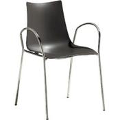 Zebra Technopolymer Canteen &amp; Breakout Chrome Leg Chair with Arms Anthracite image