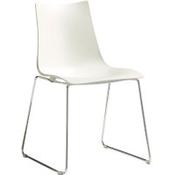 Zebra Technopolymer Chrome Sled Base Canteen &amp; Breakout Chair Linen White image