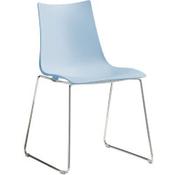 Zebra Technopolymer Chrome Sled Base Canteen &amp; Breakout Chair Light Blue