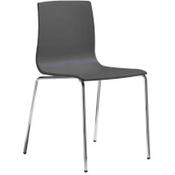 Alice Chrome Leg Canteen &amp; Breakout Stacking Chair Anthracite image