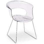 Miss B Antishock Canteen &amp; Breakout Chrome Sled Frame Chair Transparent image