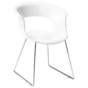 Miss B Antishock Canteen &amp; Breakout Chrome Sled Frame Chair Glossy White image