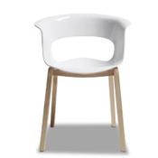 Natural Miss B Antishock Canteen &amp; Breakout Wooden Leg Chair Glossy White image