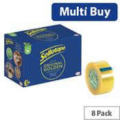 Sellotape Original Golden Tape Small 18mm x 33m Pack 8 image