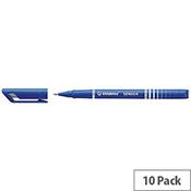 Stabilo Sensor Fineliner Pens, Blue (Pack of 10) - Smooth and Precise Writing for Professional Use image