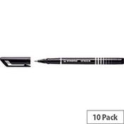 Stabilo Black Sensor Fineliner Pens Pack of 10 image