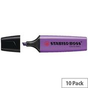 Stabilo Boss Highlighter Pens Purple Lavender Pack 10 70/55/10 image