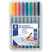 Staedtler Lumocolor Non-Permanent Medium Assorted Pack of 8 316 WP8 image