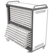 Lapstore Secure Charge Trolley For Up To 30 Large Size Laptops Light Grey &amp; Black