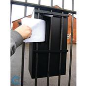 Large Steel Gate &amp; Railing Post Box Black 