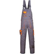 Portwest TX12 Contrast Bib &amp; Brace Overall Grey Medium (Regular Fit)