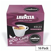 Lavazza Modo Mio LUNGO DOLCE Compostable Coffee Capsules - Pack of 16 Pods - Eco Caps