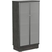 Grand Tall Cupboard With Frosted Glass Doors W805xD420xH1615mm Harbour Oak image