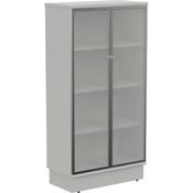 Grand Tall Cupboard With Frosted Glass Doors W805xD420xH1615mm Grey