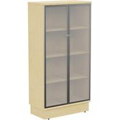 Grand Tall Cupboard With Frosted Glass Doors W805xD420xH1615mm Maple