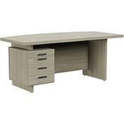 Grand Executive Office Desk With Left Side Drawers 1800mm Arctic Oak image