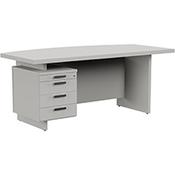 Grand Executive Office Desk With Left Side Drawers 1800mm Grey image