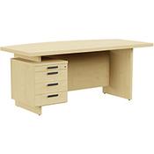 Grand Executive Office Desk With Left Side Drawers 1800mm Maple image