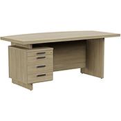 Grand Executive Office Desk With Left Side Drawers 1800mm Urban Oak image