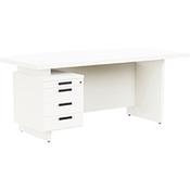 Grand Executive Office Desk With Left Side Drawers 1800mm White image