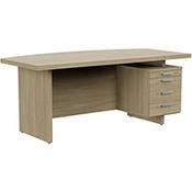 Grand Executive Office Desk With Right Side Drawers 1800mm Urban Oak image