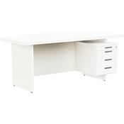 Grand Executive Office Desk With Right Side Drawers 1800mm White image