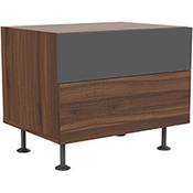 Soreno 2 Drawer Pedestal American Walnut with Black Grey Drawers image