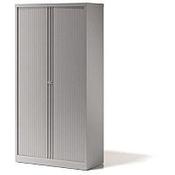 Bisley Side Opening Tambour Door Cupboard H1970xW1000xD470mm Silver - Supplied Empty, Variety of Shelves &amp; Suspension Filing Roll Out Frames Available image
