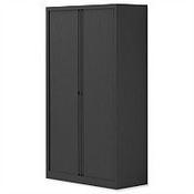 Bisley Side Opening Tambour Door Cupboard H1570xW1000xD470mm Black - Supplied Empty, Variety of Shelves &amp; Suspension Filing Roll Out Frames Available image