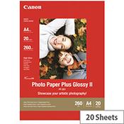 Canon Photo Paper Plus Glossy II PP-201 - Glossy - A3 (297 x 420 mm) 20 sheet(s) photo paper - for PIXMA iX4000, iX5000, iX7000, PRO-1, PRO-10, PRO-100, Pro9000, Pro9500