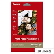 Canon Photo Paper Plus Glossy II PP-201 - Glossy - 130 x 180 mm - 260 g/m² - 20 sheet(s) photo paper - for PIXMA iP2700, iX7000, MG2555, MP210, MP520, MP610, MP970, MX300, MX310, MX700, MX850 image