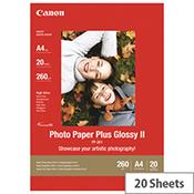 Canon Photo Paper Plus Glossy II PP-201 Glossy A4 (210 x 297 mm) 275 g/m² 20 Sheet(s) Photo Paper image