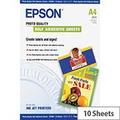 Epson Photo Quality Self Adhesive Sheets - Self-adhesive - A4 (210 x 297 mm) - 167 g/m² - 10 pcs. sheets - for Expression Home HD XP-15000; Expression Premium XP-540, 6000, 6005, 900